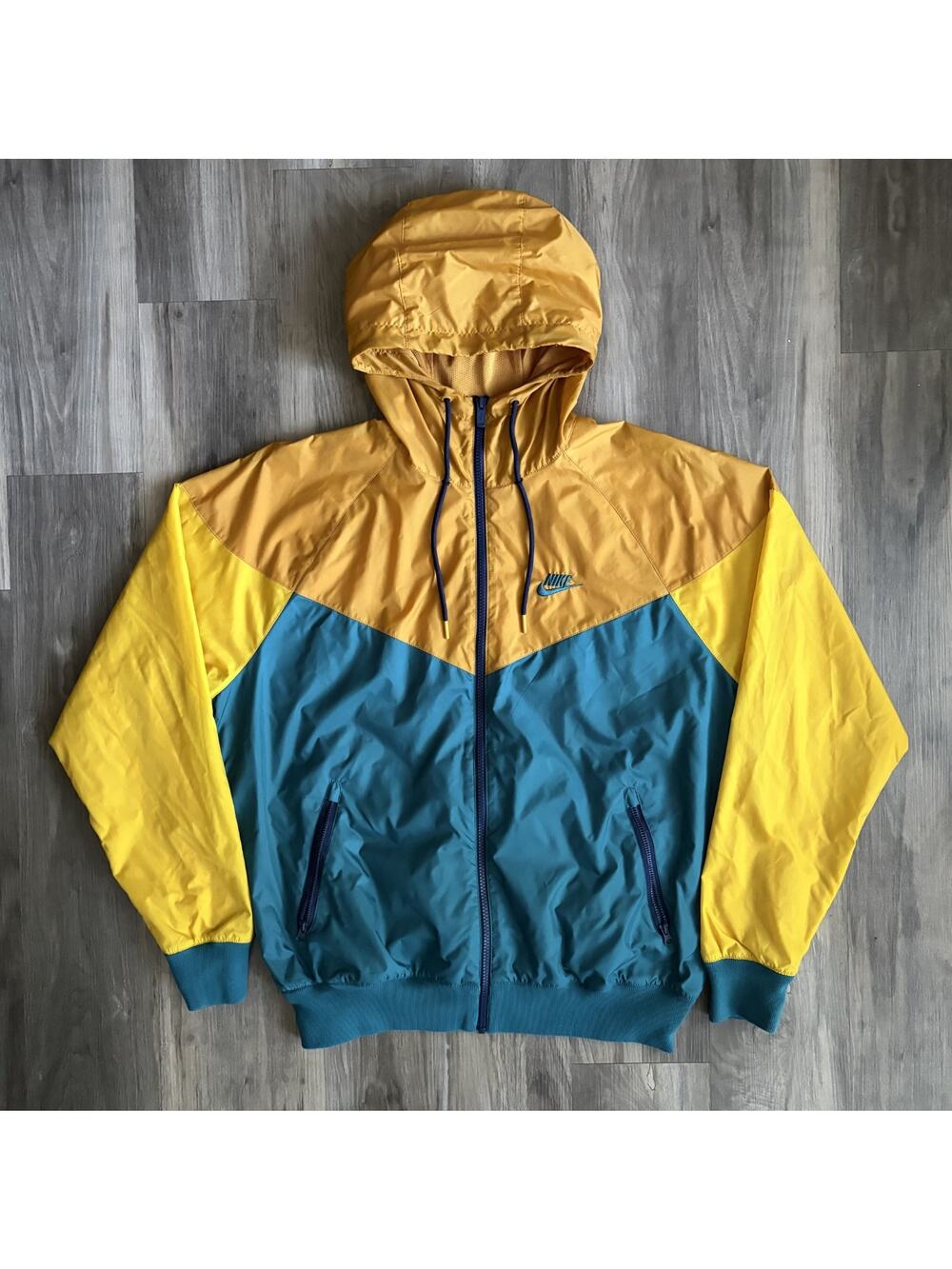 Nike Windrunner Jacket Men's Size M AR2191-739 Blue Yellow Colorblock Zip Up